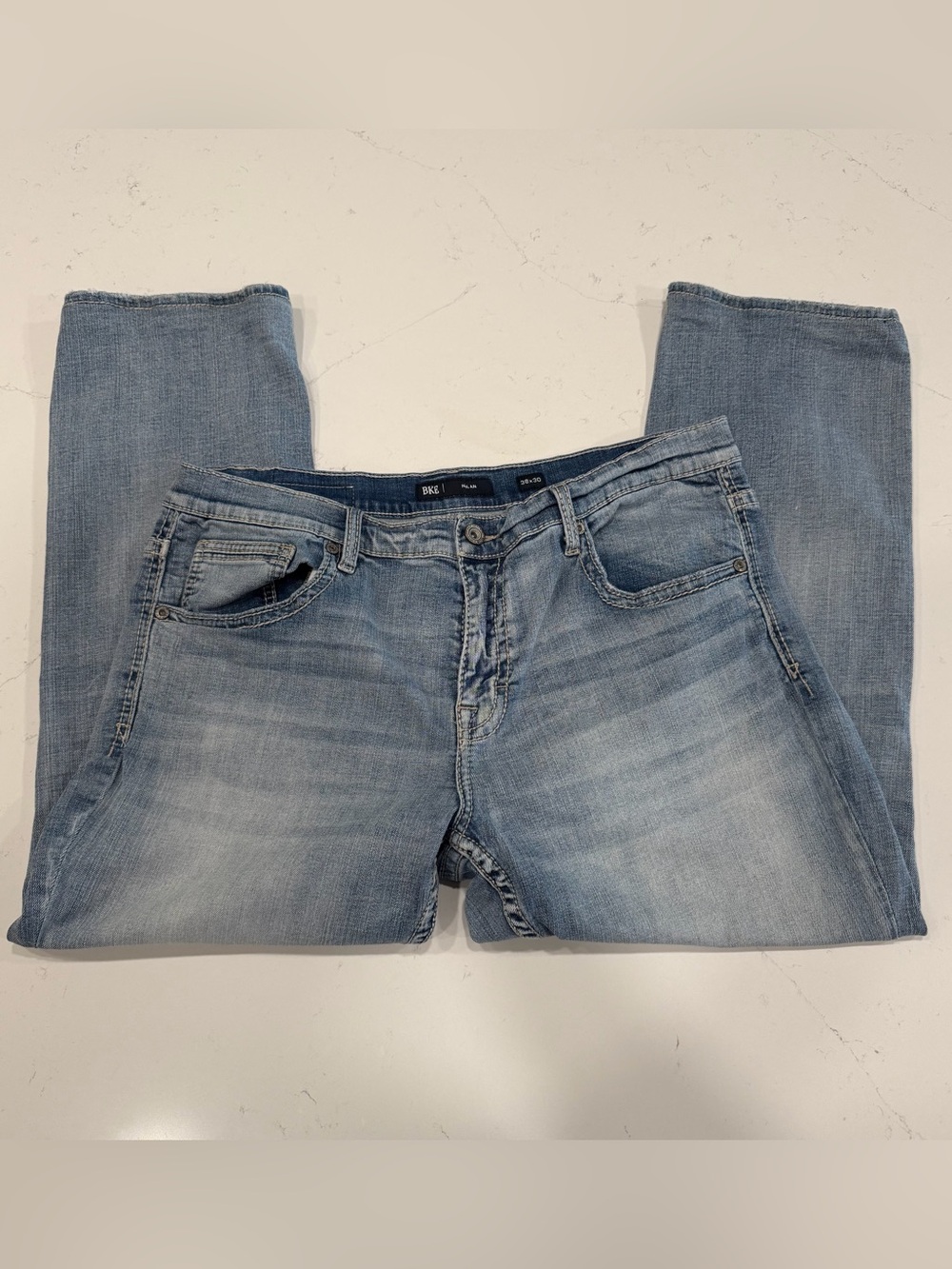 BKE Men's Nolan Straight Stretch Blue Jeans - 38x27